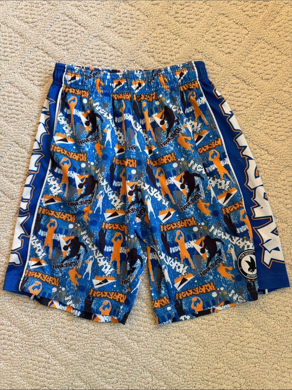 Boys Flow Society Blue & Orange New York shorts
